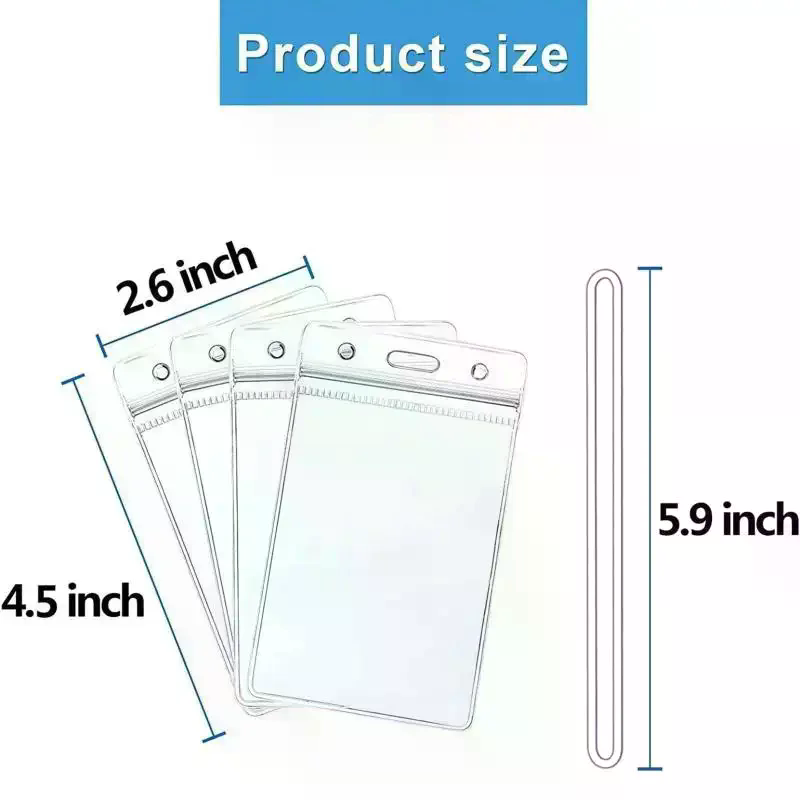 Lanyard Badge Holder - 10 шт. прозрачных пластиковых держателей для