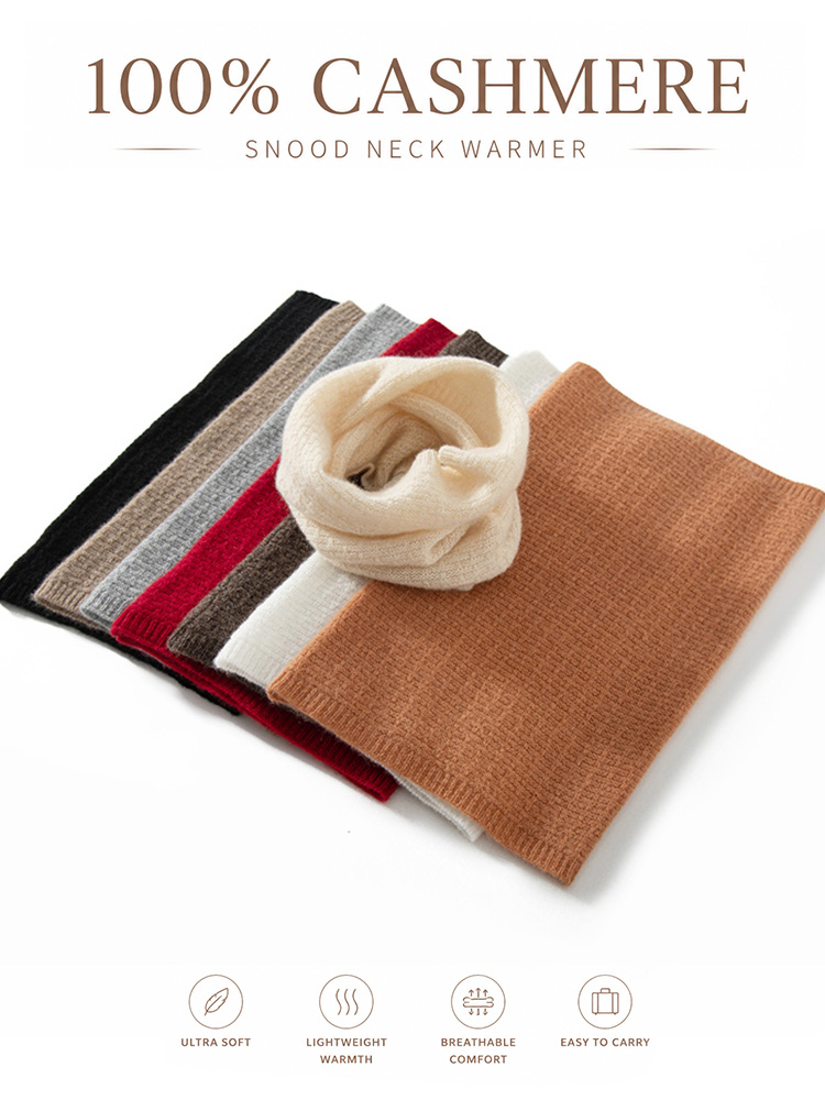 Infinity Scarf Knit - 100% Чистый Кашемировый Вафельный Шарф-Гетр для