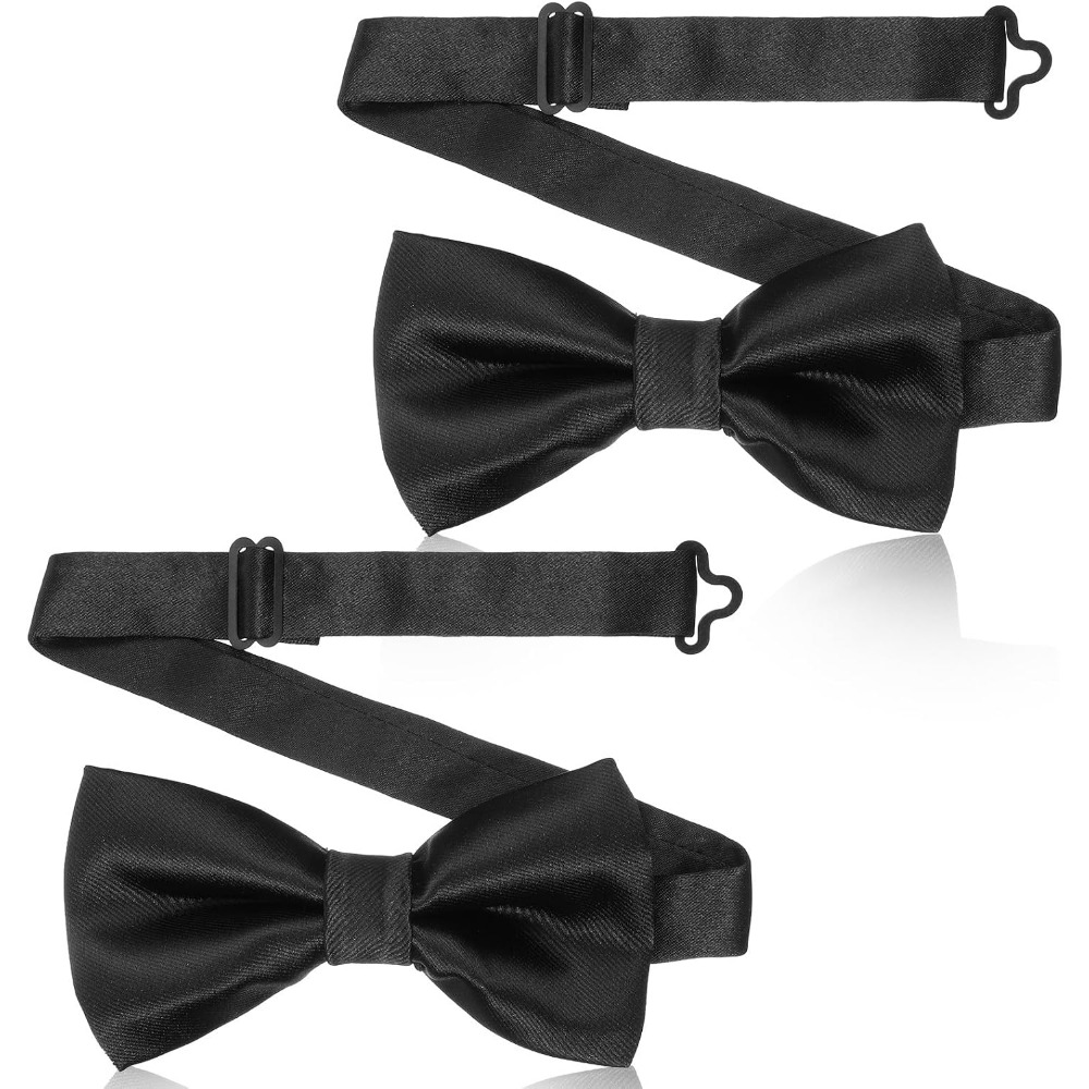 Bow Tie Pre Tied - Набор из 2 черных галстуков-бабочек, готовые