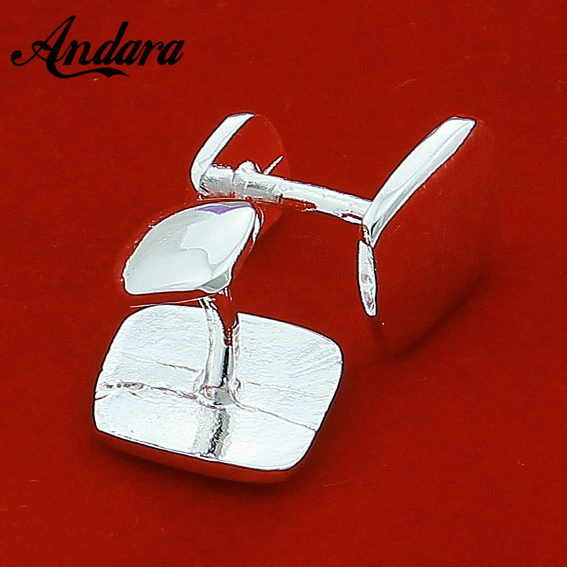 Tie Clip Silver - Лидер продаж, серебряные Квадратные запонки, мужские