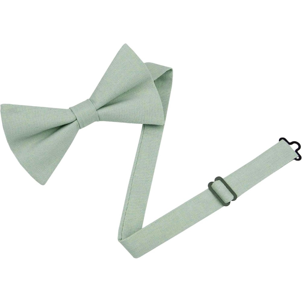 Bow Tie Pre Tied - Льняные хлопковые галстуки-бабочки - однотонные готовые