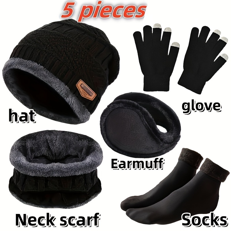 Muffler Men Wool - Мужская зимняя шапка, уличный зимний шарф,
