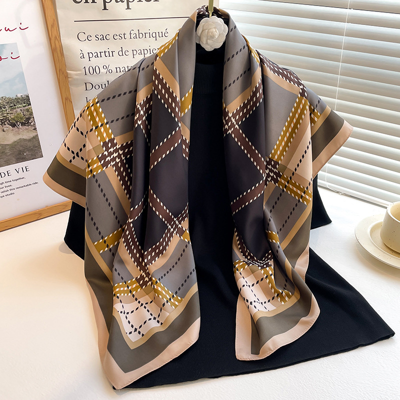 Silk Tie Striped - Новый летний квадратный шарф из твилового