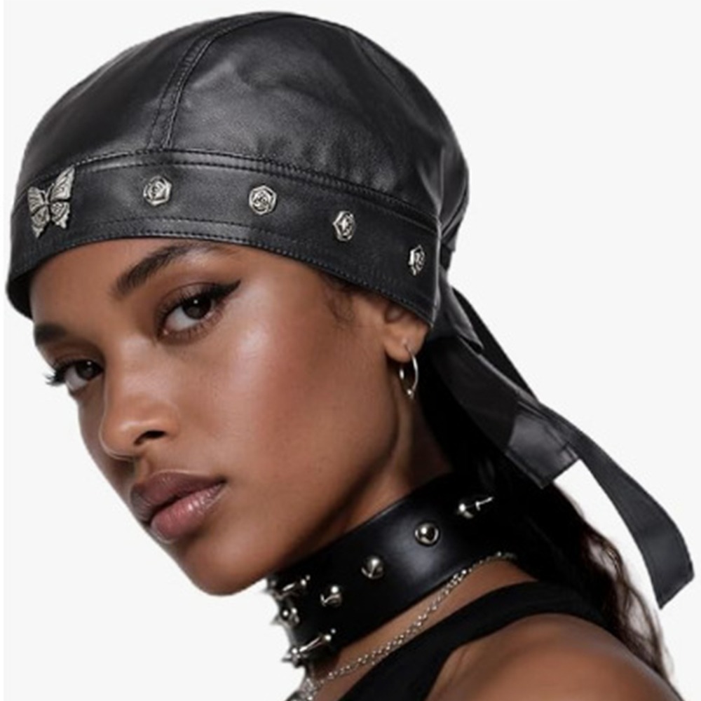 Bandana Doo Rag - Новая черная байкерская кепка из искусственной