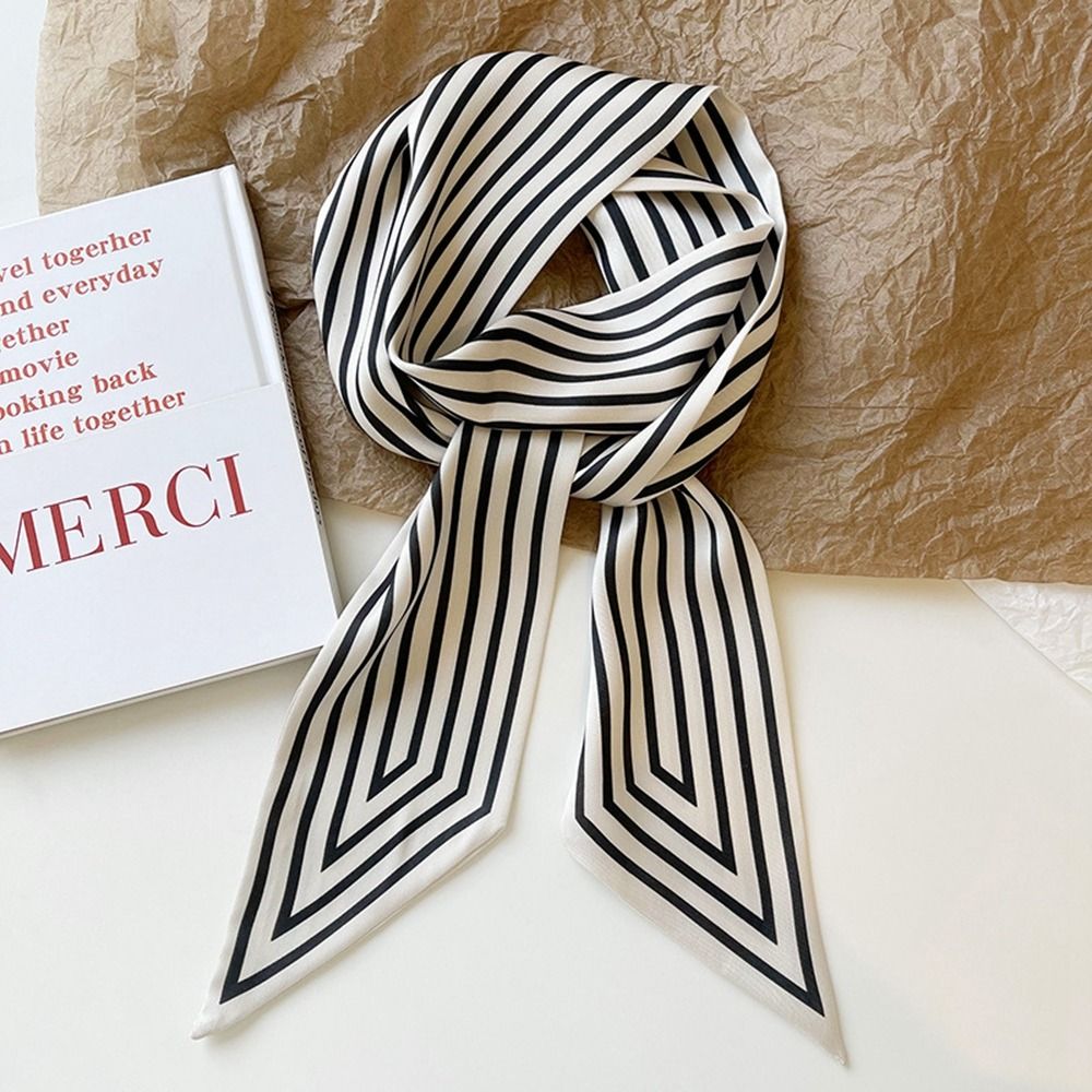 Элегантный женский шарф-платок – обзор и цена Silk Tie Striped
