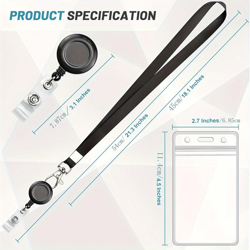 Набор из 4 черных выдвижных де – обзор и цена Lanyard Badge Holder