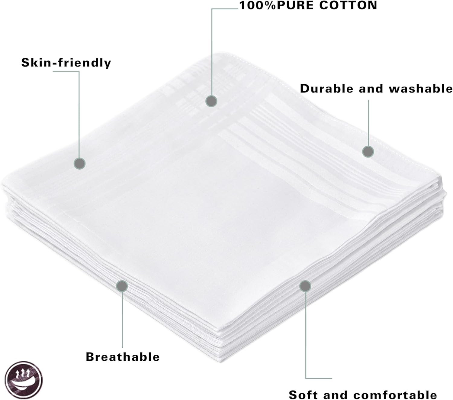Мужской чистый белый носовой п – обзор и цена Handkerchief Cotton Men