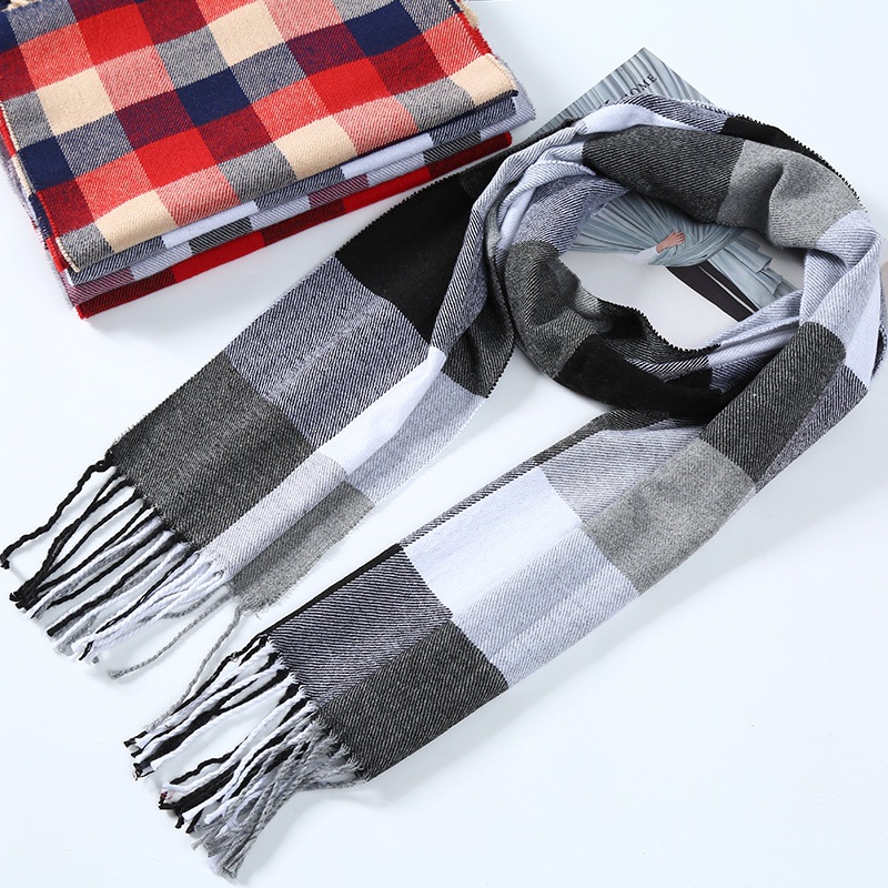 Зимний мужской шарф в клетку,  – обзор и цена Muffler Men Wool