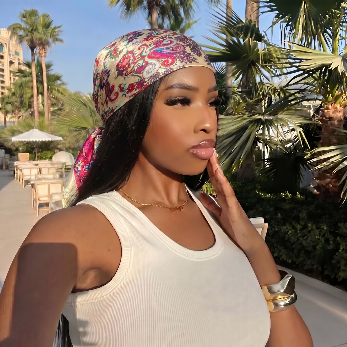 Новый шелковый квадратный плат – обзор и цена Head Wrap Turban