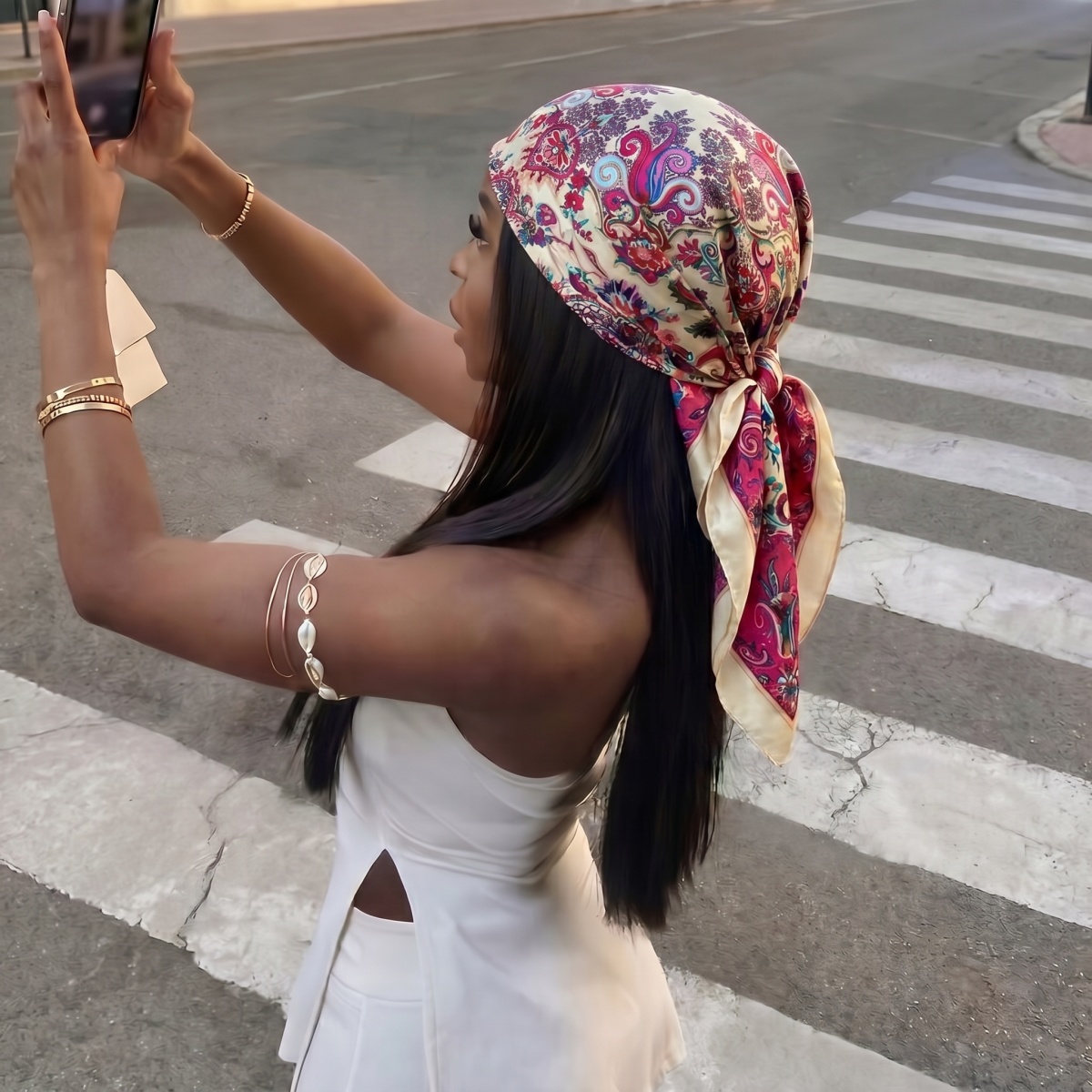 Новый шелковый квадратный плат – обзор и цена Head Wrap Turban