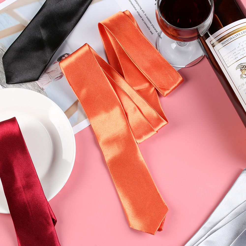 Тонкий однотонный шелковый гал – обзор и цена Skinny Tie Men