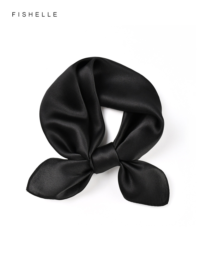 Однотонный черный шарф из чист – обзор и цена Silk Neck Scarf