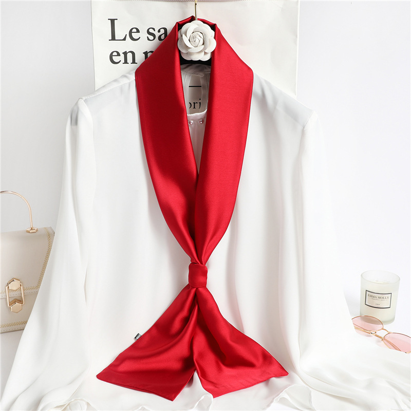 Красный однотонный длинный шел – обзор и цена Ascot Neck Scarf
