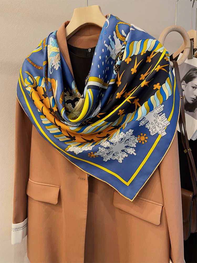 Большой женский шарф из шелка  – обзор и цена Face Scarf Mask